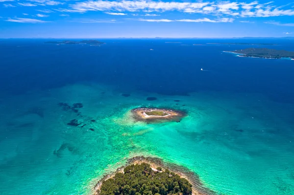 Crvena Luka Turquoise Beach Archipelago Adriatic Sea Aerial View Dalmatia — Zdjęcie stockowe