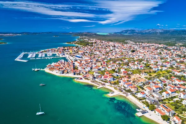 Ville Pirovac Côte Vue Aérienne Dalmatie Archipel Mer Adriatique Croatie — Photo