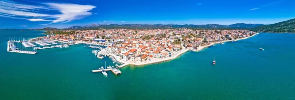 Città Pirovac Costa Aerea Vista Panoramica Dalmazia Arcipelago Del Mare — Foto Stock