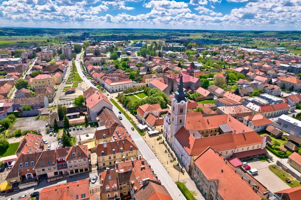 Bunte Mittelalterliche Stadt Krizevci Historischen Zentrum Luftaufnahme Prigorje Region Von — Stockfoto