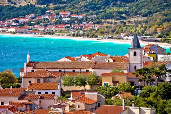 Ville Adriatique Baska Vue Paysage Idyllique Colline Île Krk Croatie — Photo