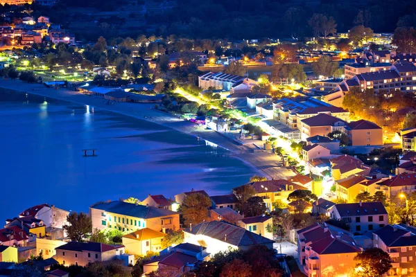 Baska Aerial Evening View Town Baska Island Krk Croatia — Stock Fotó