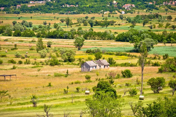 Paesaggio Verde Idilliaco Della Zagora Dalmata Vicino Vrlika Bellezza Della — Foto Stock