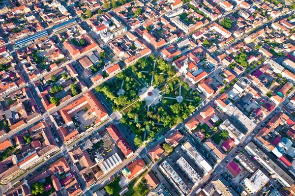 Bjelovar Centro Cidade Vista Aérea Praça Central Região Bilogora Croácia — Fotografia de Stock