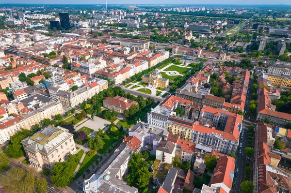 Lenuci Horseshoe Green Zone Zagreb Historic City Center Aerial View — Stock Photo, Image