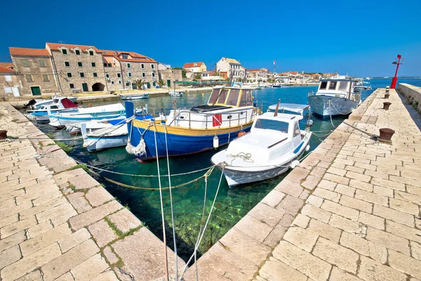 Island Krapanj Harbor Waterfront View Sibenik Archipelago Dalmatia Region Croatia — Zdjęcie stockowe