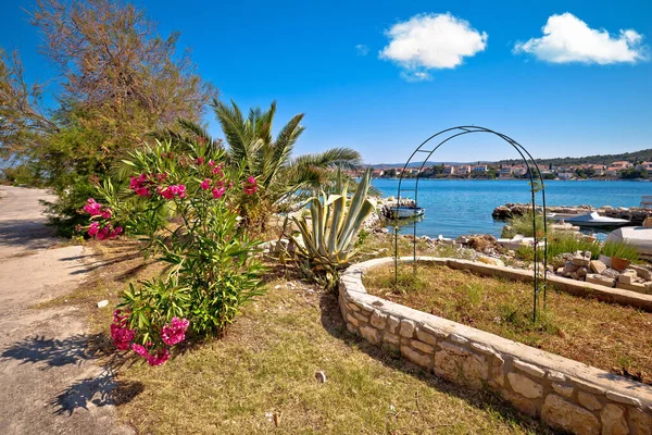 Bunte Uferpromenade Der Adria Insel Krapanj Sibenik Archipel Dalmatien Region — Stockfoto