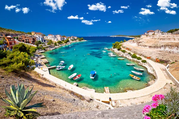 Idyllic Adriatic Turquoise Bay Primosten View Archipelago Dalmatia Croatia — Foto Stock