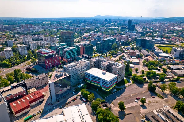 Город Загреб Радницкий Деловой Район Вид Воздуха Столица Хорватии — стоковое фото