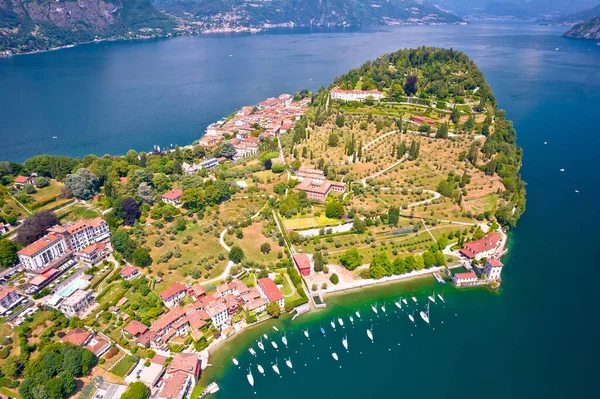 Town of Belaggio on Como Lake aerial landscape view, Lombardy region of Italy