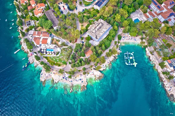 Turista Város Rabac Idilli Strand Antik Kilátás Isztria Régió Horvátország — Stock Fotó