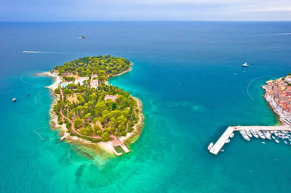 Sveta Katarina Island Rovinj Archipelago Εναέρια Άποψη Περιφέρεια Istria Της — Φωτογραφία Αρχείου