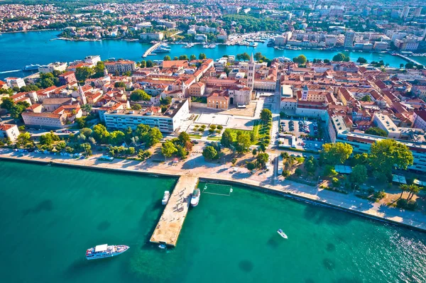 Cidade Península Histórica Zadar Arquitetura Romana Vista Aérea Região Dalmácia — Fotografia de Stock