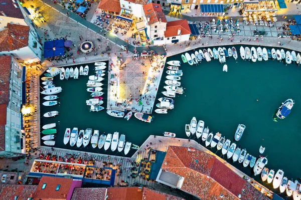 Stadt Cres Hafen Luftaufnahme Abend Insel Cres Kvarner Region Kroatien — Stockfoto