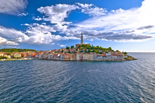 Ciudad Rovinj Vista Península Histórica Famoso Destino Turístico Región Istria — Foto de Stock