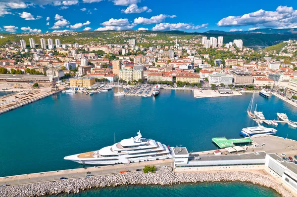 Stad Rijeka Aan Het Water Luxe Jachthaven Met Zeezicht Kvarner — Stockfoto