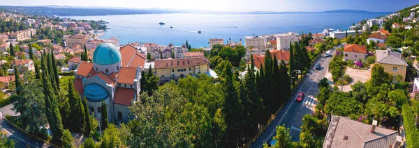 Veduta Panoramica Aerea Abbazia Destinazione Turistica Sulla Costa Adriatica Golfo — Foto Stock