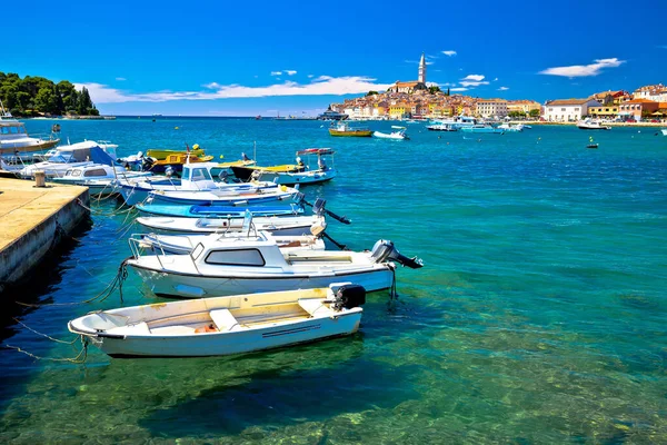 Rovinj Beautiful Historic Town Rovinj Waterfront View Istria Region Croatia — Stock Photo, Image