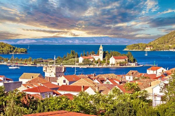 Île Pittoresque Vis Vue Sur Front Mer Archipel Dalmatie Croatie — Photo