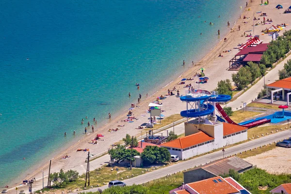 Luchtfoto uitzicht op het idyllische turquoise strand — Stockfoto
