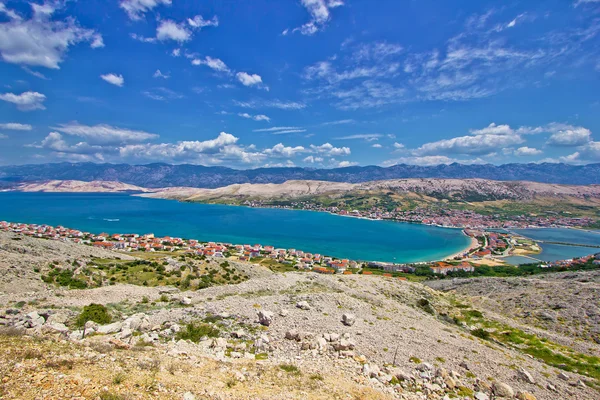 Pag isla vista aérea de la bahía — Foto de Stock