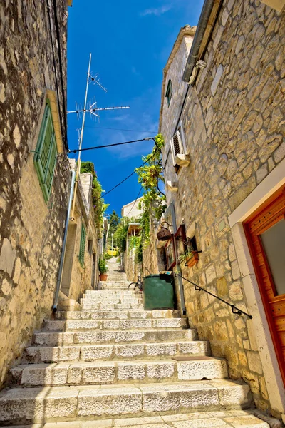 Hvar oude steen straat weergave — Stockfoto