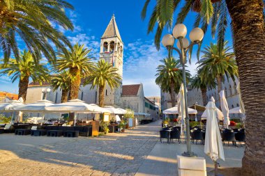 Town of Trogir palm promenade clipart