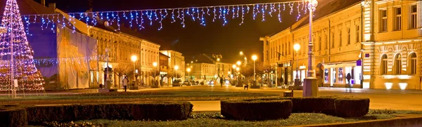 Panorama van de stad van Koprivnica Kerstmis — Stockfoto