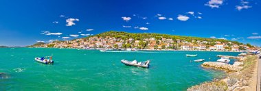 Coastal town of Tisno panorama clipart