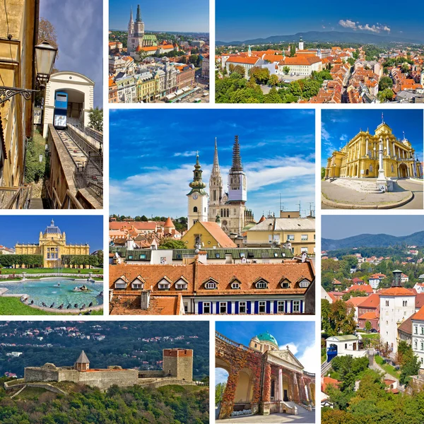 Monumentos famosos del collage de Zagreb — Foto de Stock