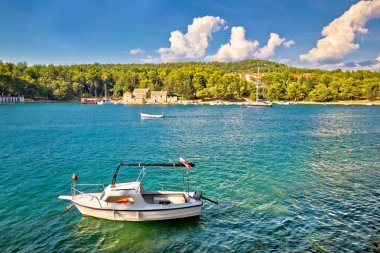 Stari Grad Hvar adası su manzaralı üzerinde