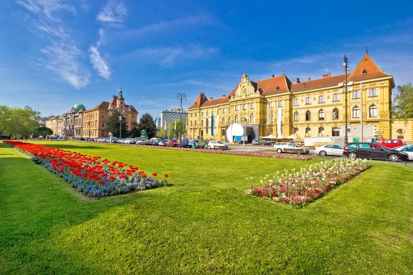 Historische Zagreb architectuur en natuur bekijken — Stockfoto