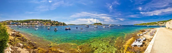 Spiaggia di Hvar yachting vista panoramica — Foto Stock