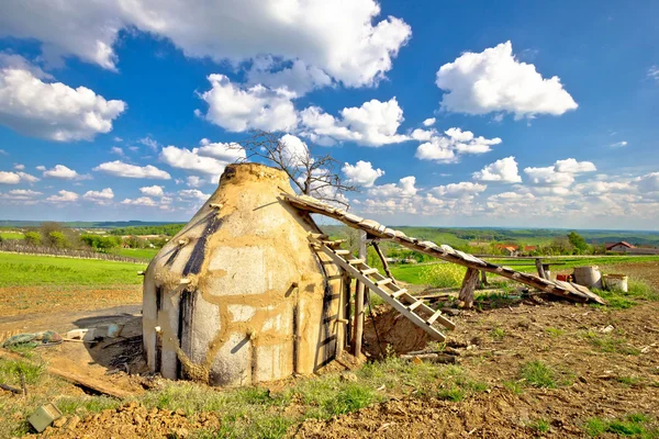 Charcoal production plant in rural region of Croatia — Stock Photo, Image