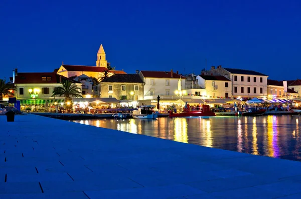 Town of Biograd evening view at blue hour — Stock Photo, Image