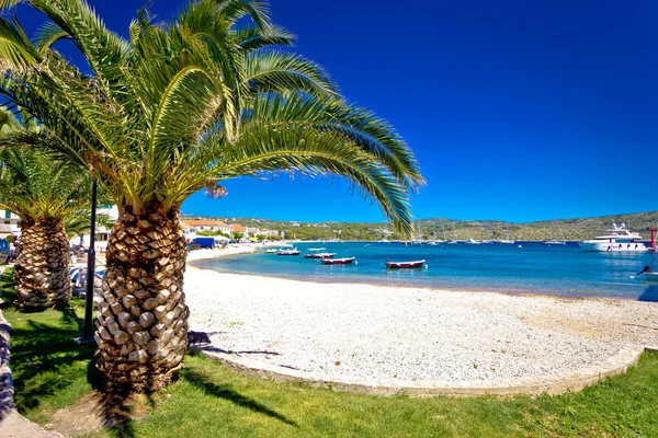 Idyllischer Palmenstrand in Primosten — Stockfoto