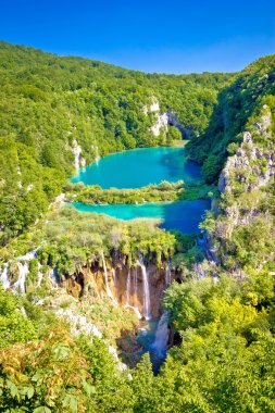 Beautiful falling lakes of Plitvice national park clipart