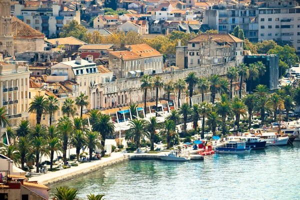 Vintage viev nabrzeża miasta Split — Zdjęcie stockowe
