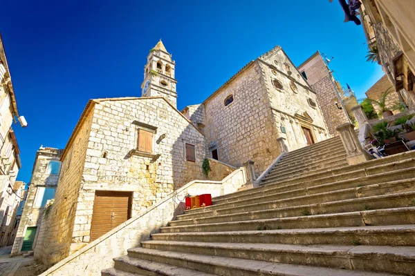 Historic stone street of ancient Vis town — Stock Photo, Image