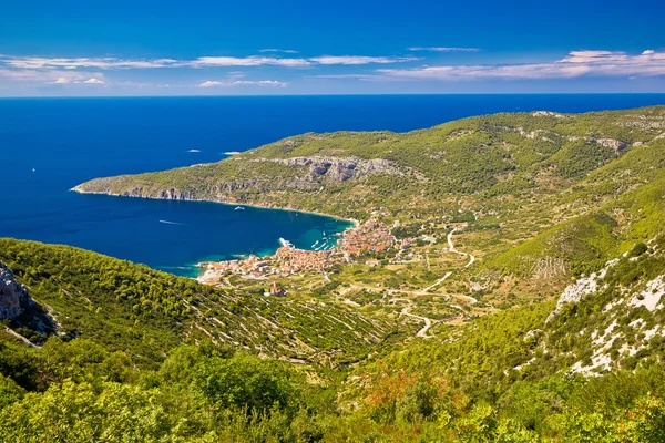 Vis Adası adalar havadan görünümü — Stok fotoğraf