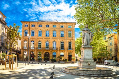 Aix En Provence manzaralı renkli kare manzara, Güney Fransa