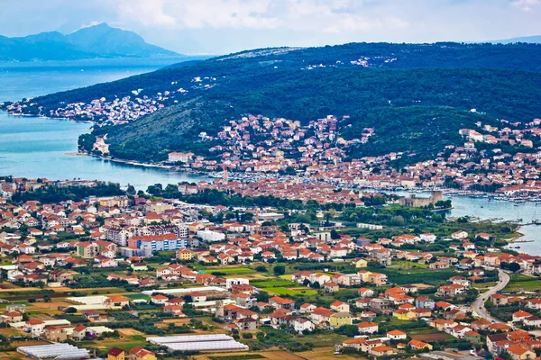 Vista aérea de la isla de Trogir y Ciovo — Foto de Stock