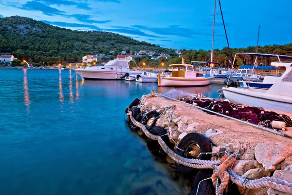 Blue evening at Drage harbor Royalty Free Stock Photos