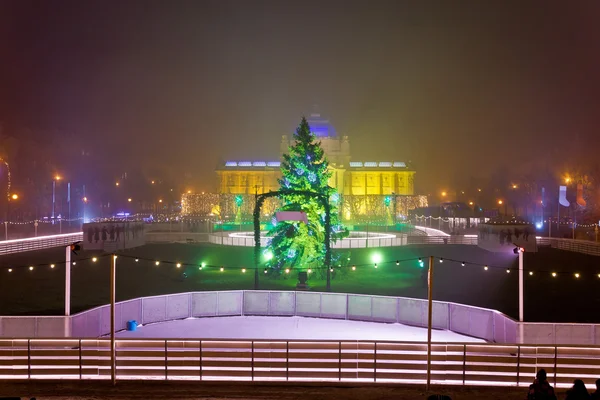 降临时间萨格勒布夜景 — 图库照片