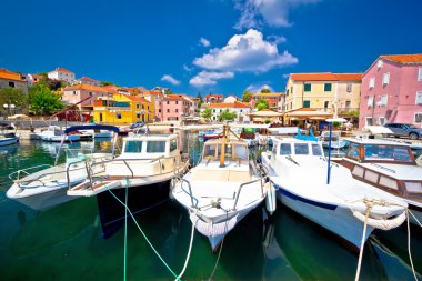 Colorful mediterranean village in Croatia clipart