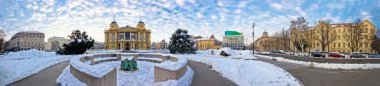 Zagreb Mareşal Tito kare kış panorama