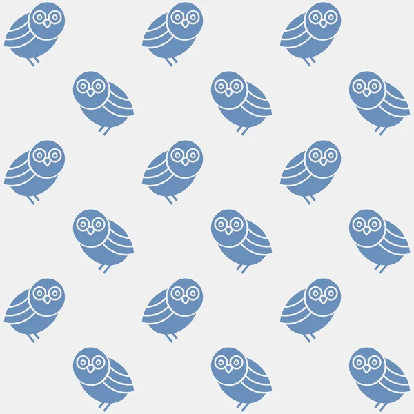 シルエットかわいいフクロウのパターン — ストックベクタ