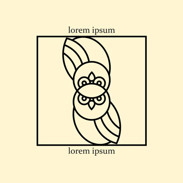 概念性会徽猫头鹰 — 图库矢量图片