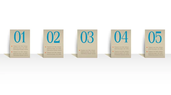 Banners numerados em papel — Vetor de Stock