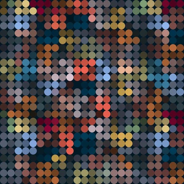 Círculos pixelados mosaico — Vector de stock